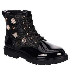 Cupcake  Couture Girls Glitter Combat Boots with Embellishments size 3